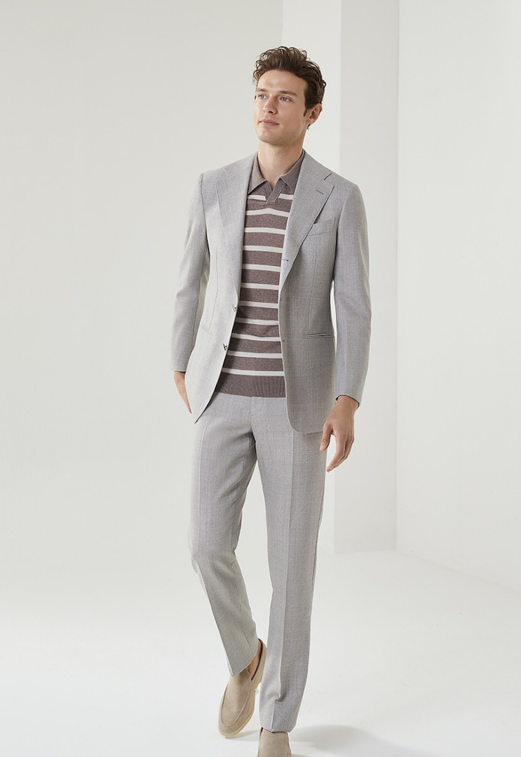 Tailored Premium Yarn V-Neck Shirt (Unisex)-Spring Summer Collection $350 is deposit