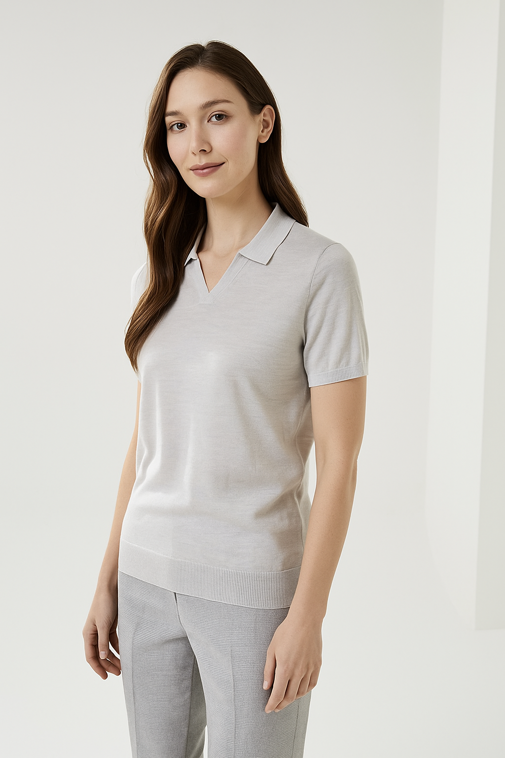 Tailored Premium Yarn V-Neck Shirt (Unisex)-Spring Summer Collection $350 is deposit