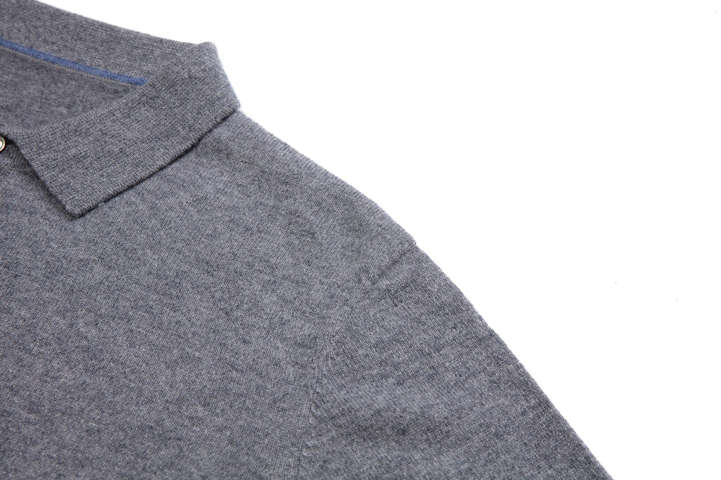 Single Button Polo Cashmere Sweather - 12G