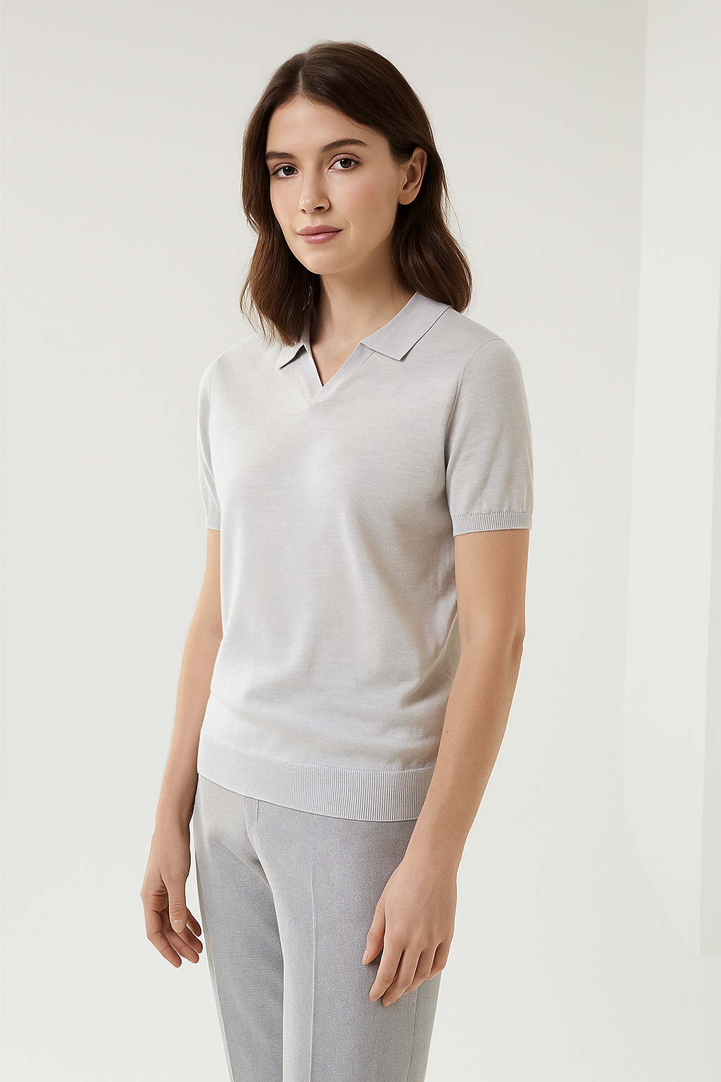 Tailored Premium Yarn V-Neck Shirt (Unisex)-Spring Summer Collection $350 is deposit