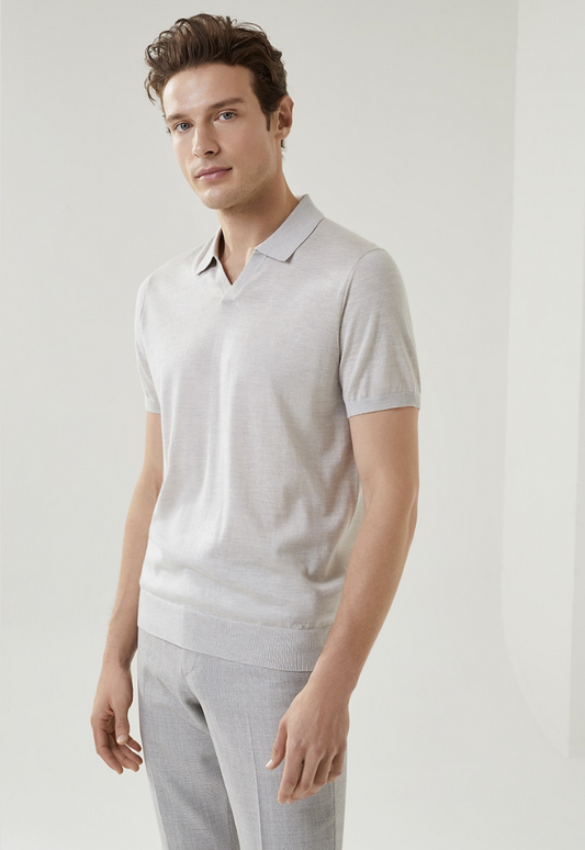 Tailored Premium Yarn V-Neck Shirt (Unisex)-Spring Summer Collection $350 is deposit
