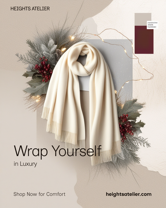 Gift — Écharpe Unie Tissée en Cachemire Pure Woven Cashmere Scarf