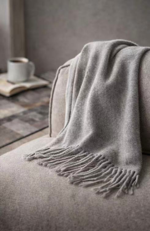 Gift — Écharpe Unie Tissée en Cachemire Pure Woven Cashmere Scarf