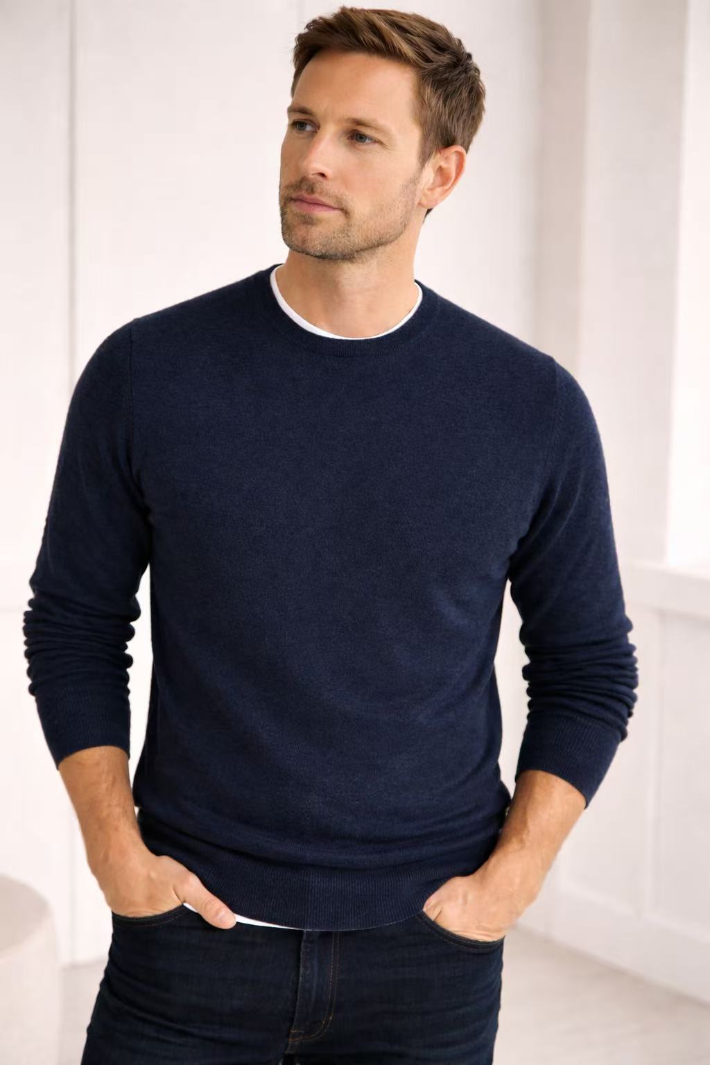 Crewneck Cashmere Sweater - 16G