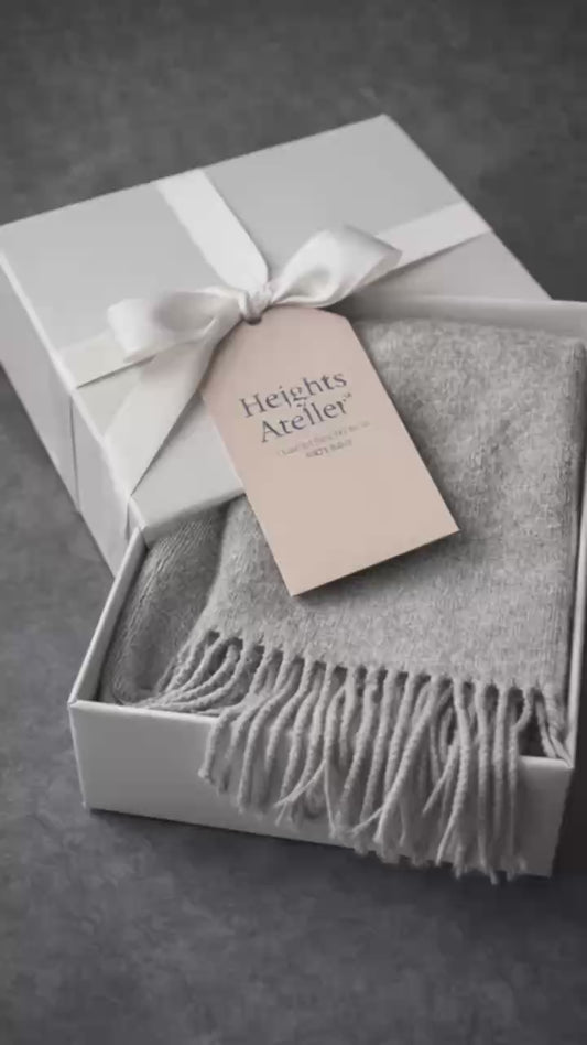 Gift — Écharpe Unie Tissée en Cachemire Pure Woven Cashmere Scarf