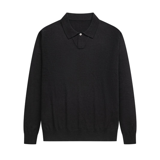 Single Button Polo Cashmere Sweather - 16G